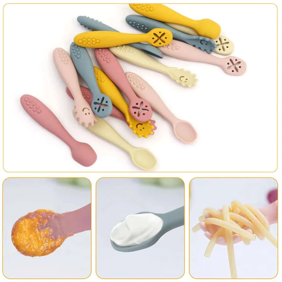 3PCS Silicone Spoon Fork