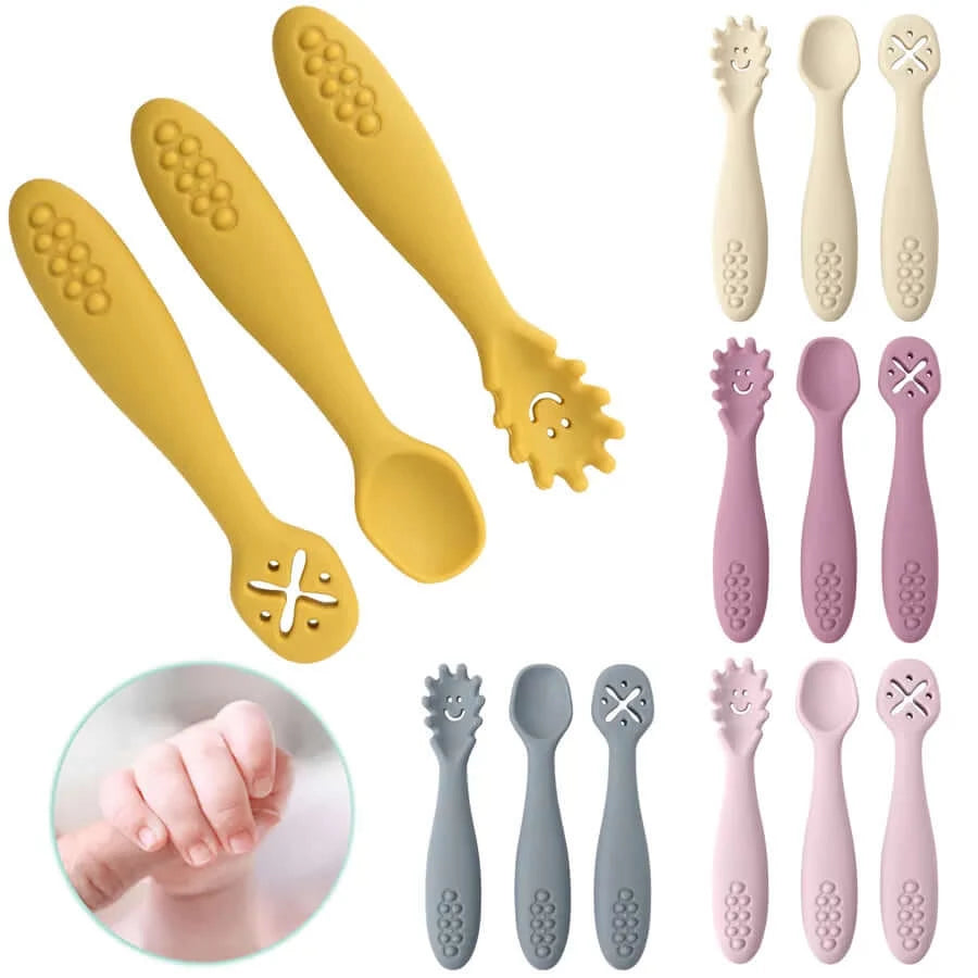 3PCS Silicone Spoon Fork